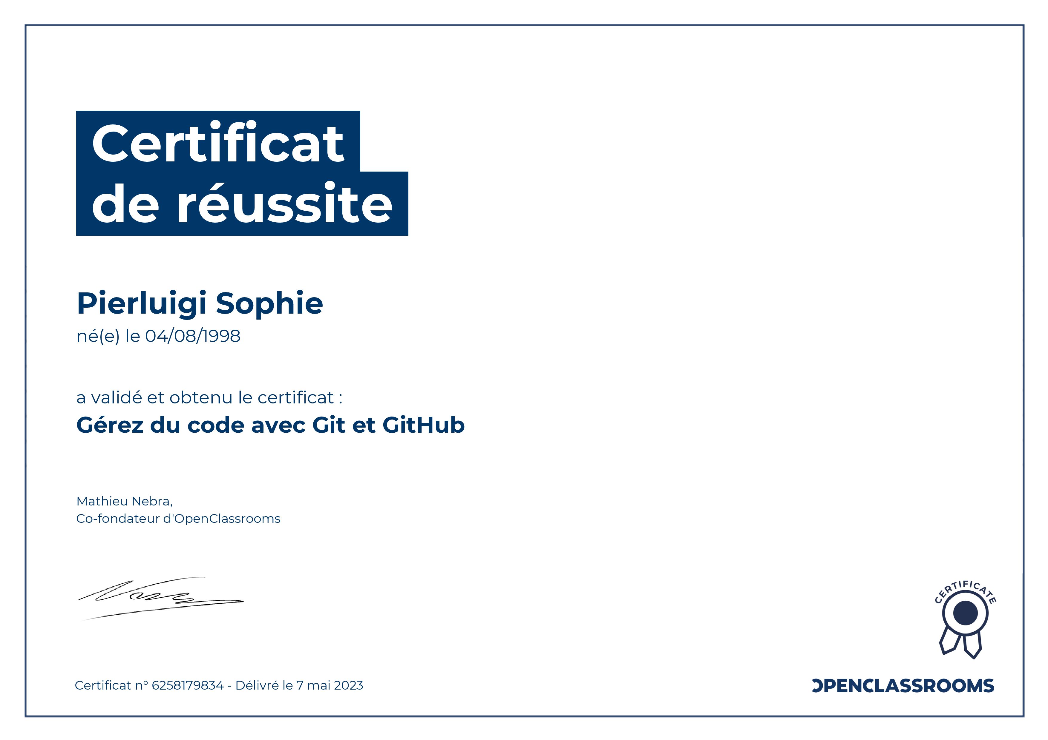 Certification Git & GitHub